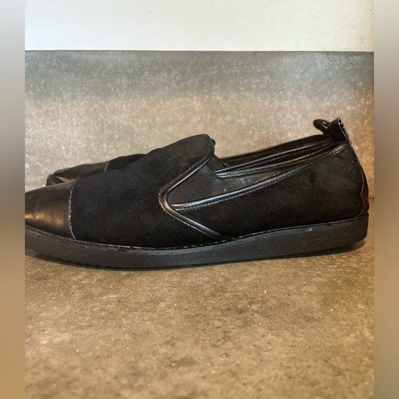 Karl Lagerfeld Black Leather Slip On Shoes Cler Black Suede Men’s Size 14M - Picture 5 of 12